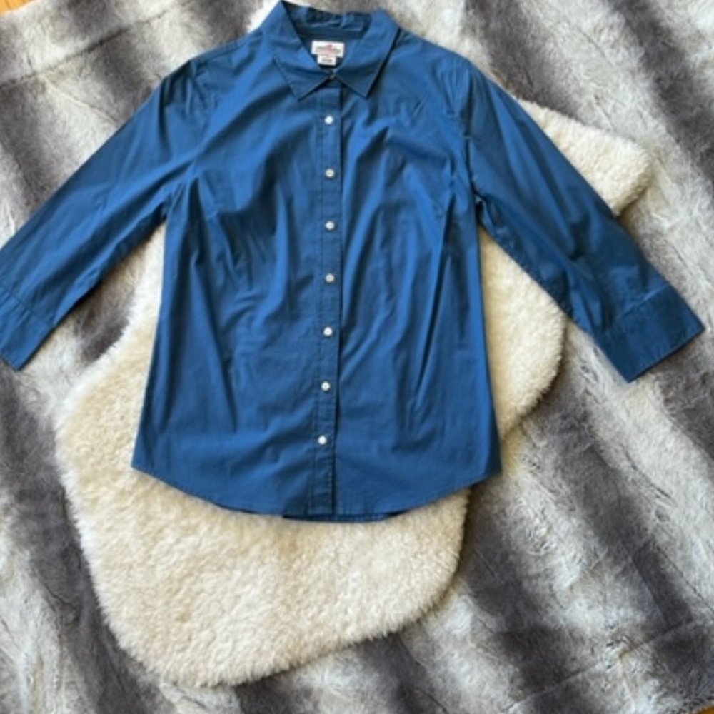 J. Crew Blue Button-Down Work Top